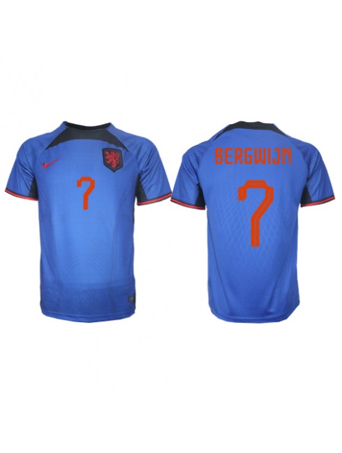 Nederländerna Steven Bergwijn #7 Replika Borta Kläder VM 2022 Kortärmad